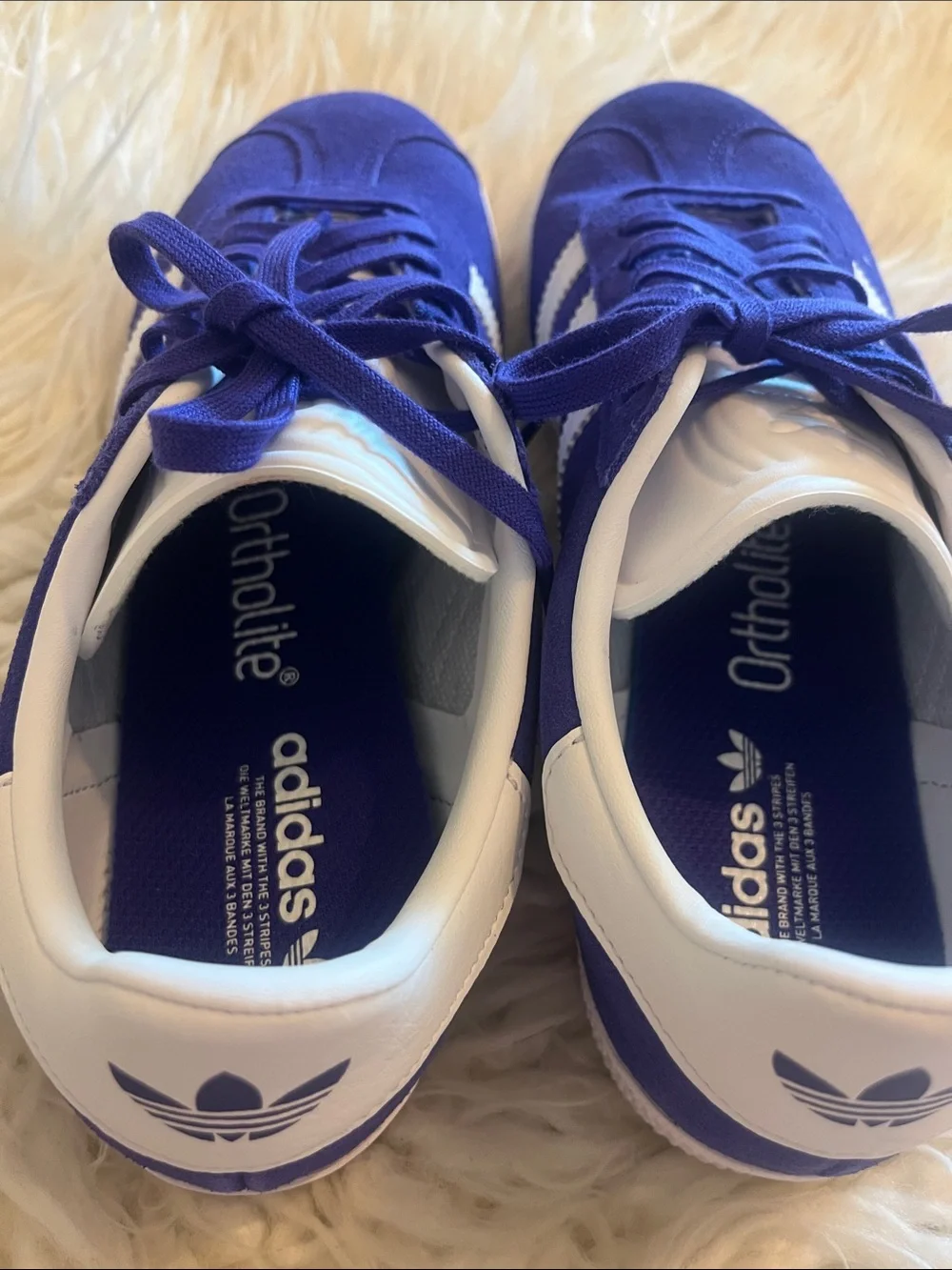 NWOT Adidas Girls Gazelle Purple and White Sneakers Size 6